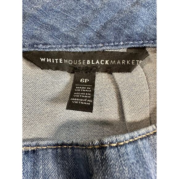 White House Black Market Size 6 Silky Soft Denim Faux-Wrapped Mini Skirt - Picture 5 of 9